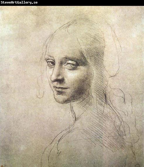 LEONARDO da Vinci Head of a girl